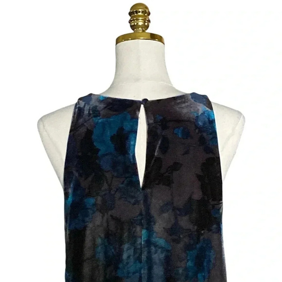 CYNTHIA ROWLEY Women’s Floral Print Velvet Burnout Sleeveless Shift Dress Size L - Picture 7 of 9